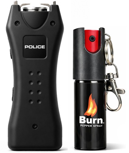 Police stun gun burn pepper - burn,